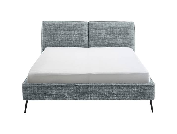 Bett Ibli graublau Stoff 160 x 200 cm - Bett