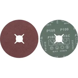 BGS Fiber-Schleifscheiben-Satz Körnung 100 Aluminiumoxid 10tlg. - 42028