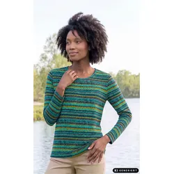 Baumwoll-Shirt in Druck petrol in Größe 48/50 von DW-Shop, Petrol, 48/50