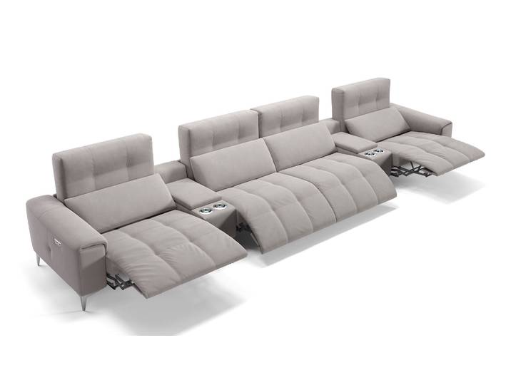 Lounge Stoff 4-Sitzer Kinosofa SALENTO Relax Couch