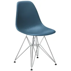 Vitra Stuhl Eames Plastic Side Chair  RE 46.5x83x55 cm meerblau, Gestell: verchromt, Designer Charles & Ray Eames