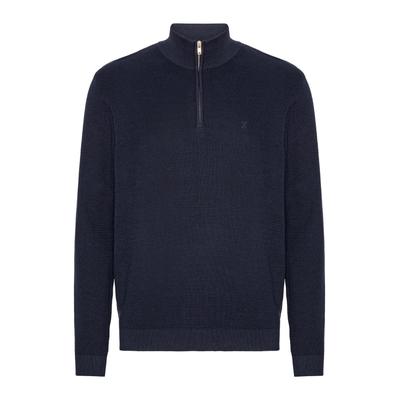 Bolero CLEAN CUT COPENHAGEN "Clean Cut Copenhagen Oscar Half-Zip Knit", Herren, Gr. S, navy, 100% Baumwolle, unifarben, normal, amerikanischer Ausschnitt, Strickjacken Bolero
