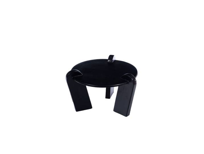 Table basse ronde en aluminium noir d64