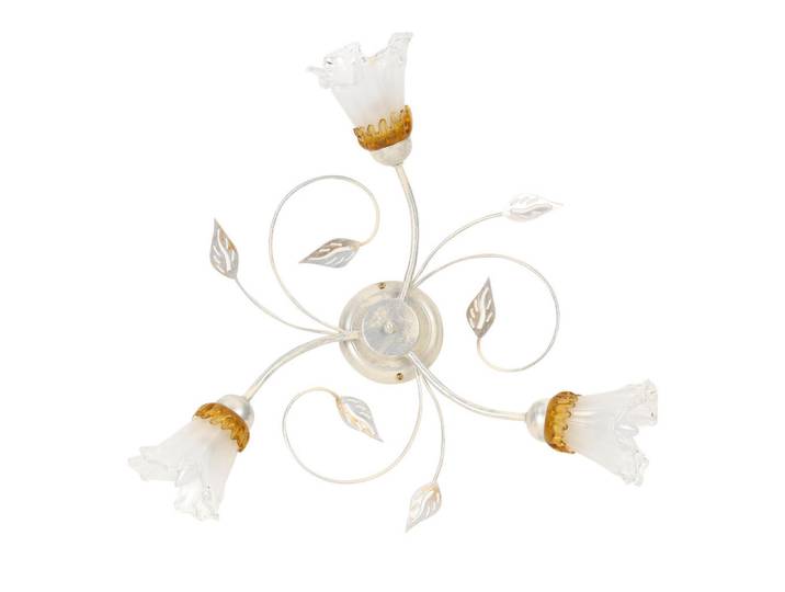 Deckenleuchte, Weiß, Metall, Glas, 18 cm, Lampen & Leuchten, Innenbeleuchtung, Deckenleuchten, Deckenleuchten