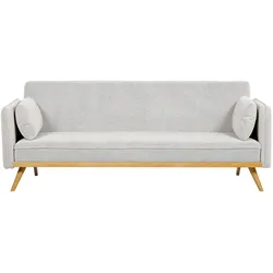 3-SITZER-SCHLAFSOFA hellgrau/hellbraun Asaa