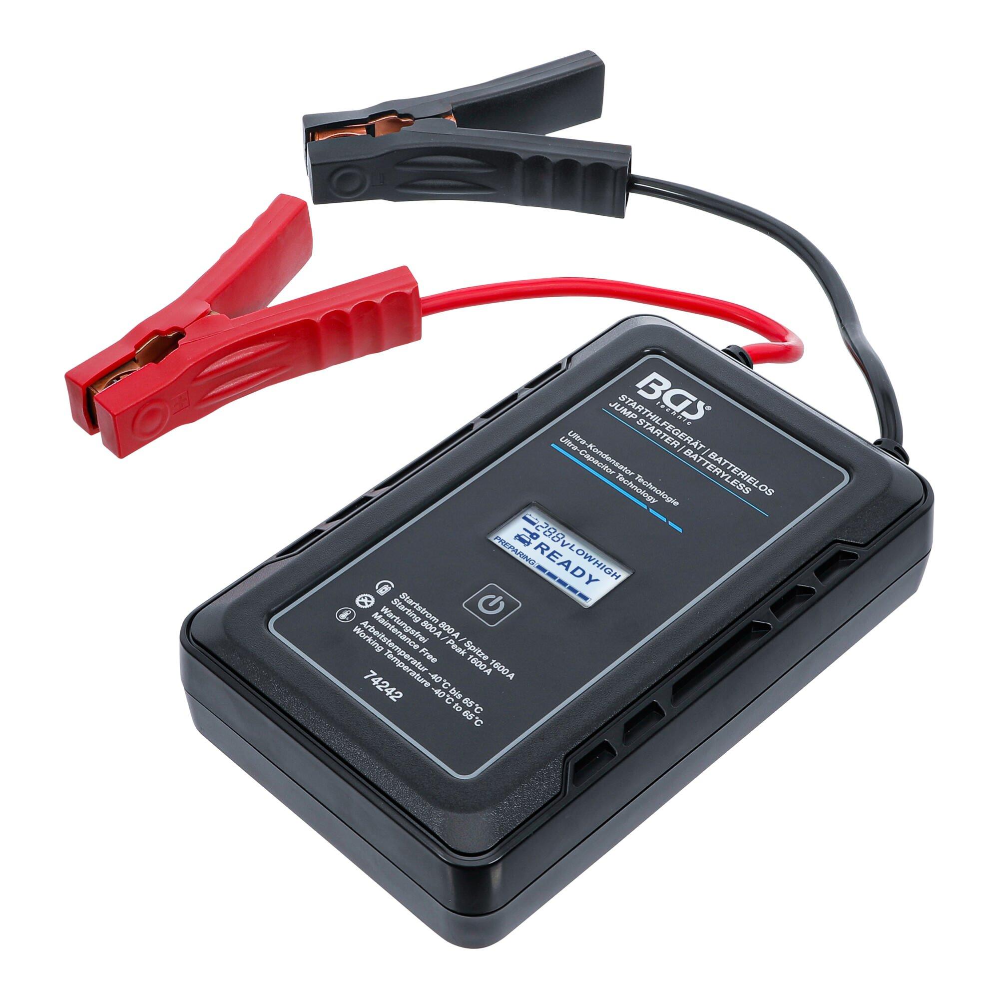 BGS Starthilfegerät 74242, Batterielos, mit Ultra-Kondensator Technologie, 12 V / 800 A / 1600 A ; BGS technic)