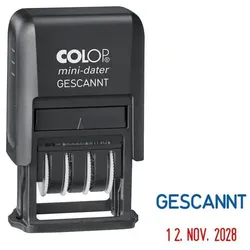 Colop Datumstempel mit Text »Mini-Dater S 160/L« Gescannt mehrfarbig