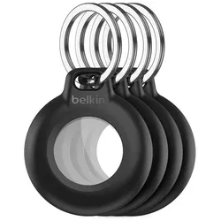 Belkin wasserfester Secure Holder mit Schlüsselanhänger für Apple AirTag, schwarz (4er Pack)