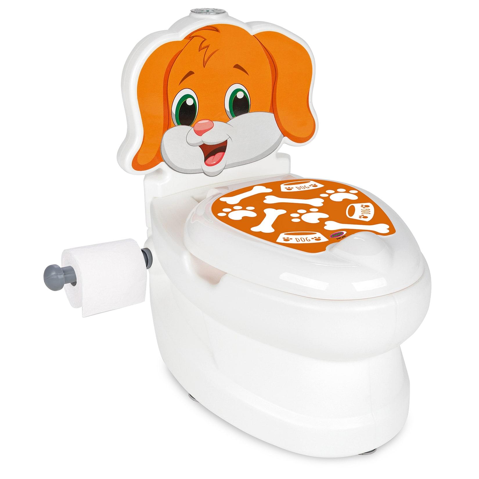 JAMARA Meine kleine Toilette Hund mit Spülsound und Toilettenpapierhalter