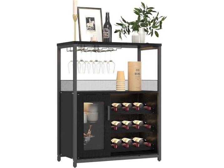 Garvee Weinschrank Weinregal Industrial Barschrank Barschrank Mit Weinregal Und Gläserhalter, Weinflaschenregal, Flaschenregal Für Küche, Wohnzimmer, Büro Und Esszimmer