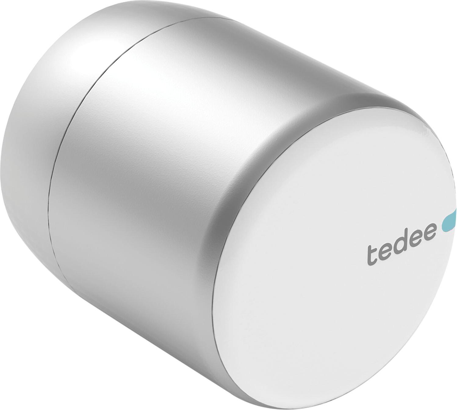 Tedee Pro Zutrittskontrollsystem Smarter Türknauf via Smartphone, Smartwatch oder Sprachbefehl zu Öffnen - mit Zugangsberechtigung für Gäste, Aluminium silber