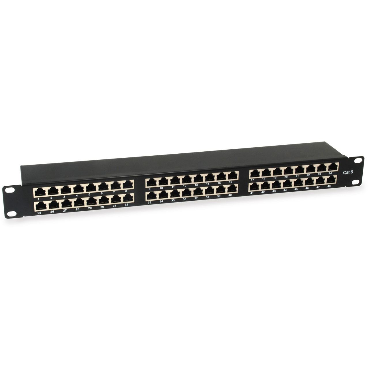 Equip Patchpanel 48x RJ45 Cat6 19" 1HE schwarz