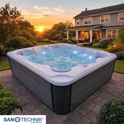 Whirlpool Outdoor Set Schwarz/Weiß ca. 210x95x210cm