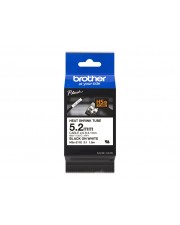 Brother HSe-211E Schwarz auf Weiß Roll 0,52 cm x 1.5 m 1 Kassetten Hängebox Schrumpfschlauch-Band für P-Touch PT-D800W PT-E300 PT-E300VP PT-E550WVP PT-P700 PT-P750W PT-P900W PT-P950NW (HSE211E)