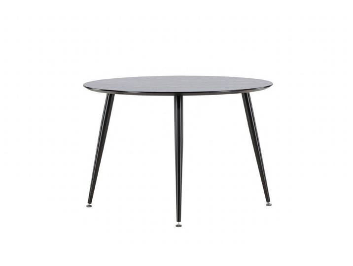 Venture Home Esstisch Dipp, runder Esstisch mit Messingdetails, Ø 115 cm, Esszimmertisch, MDF, Holzfurnier-Optik, Metallbeine, rund, modern