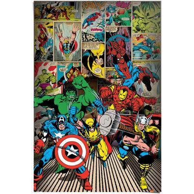 Poster REINDERS "Marvel Helden", bunt (farbe bild(er): mehrfarbig), B:61cm H:91,5cm, Papier, Bilder, Poster