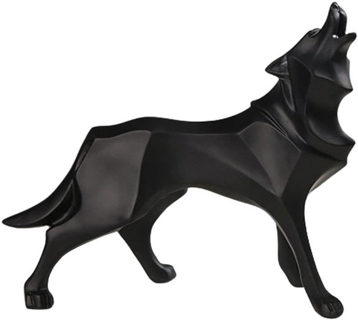 Wolf Möbel Wolf Beeldje - Abstract Ontwerp - Zwart - Hoogte: 22 cm