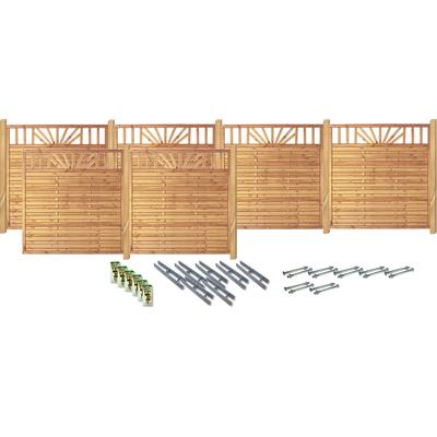 Sichtschutzelement KONIFERA "FRISCO", grün, H:180cm, Massivholz, Stahl, Zaunelemente, sonniges Design, verschiedene Längen