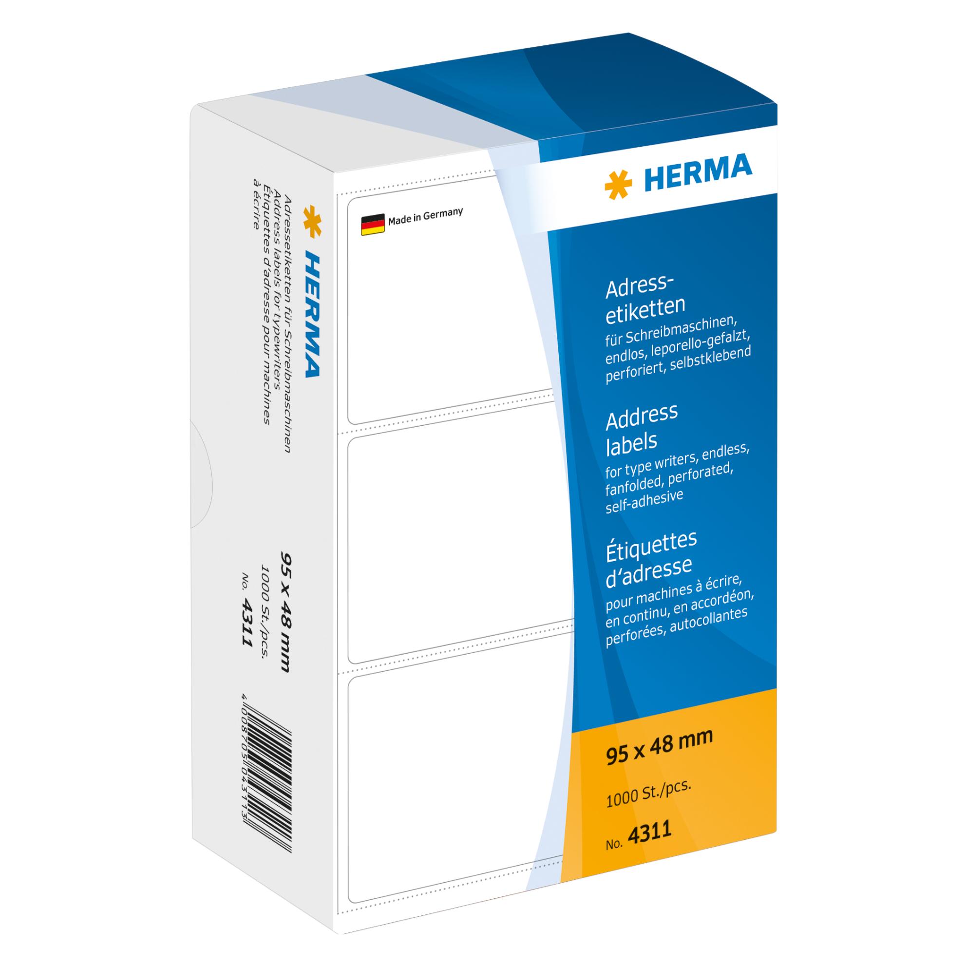 Herma Adressetiketten für Schreibmaschinen (4311)