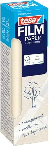 Tesa PAPIER 8x 10mx19mm transp. zum beschriften faltsch.
