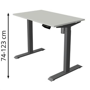 Kerkmann Schreibtisch Move 1, lichtgrau / anthrazit, elektrisch höhenverstellbar, 100 x 74-123 x 60 cm