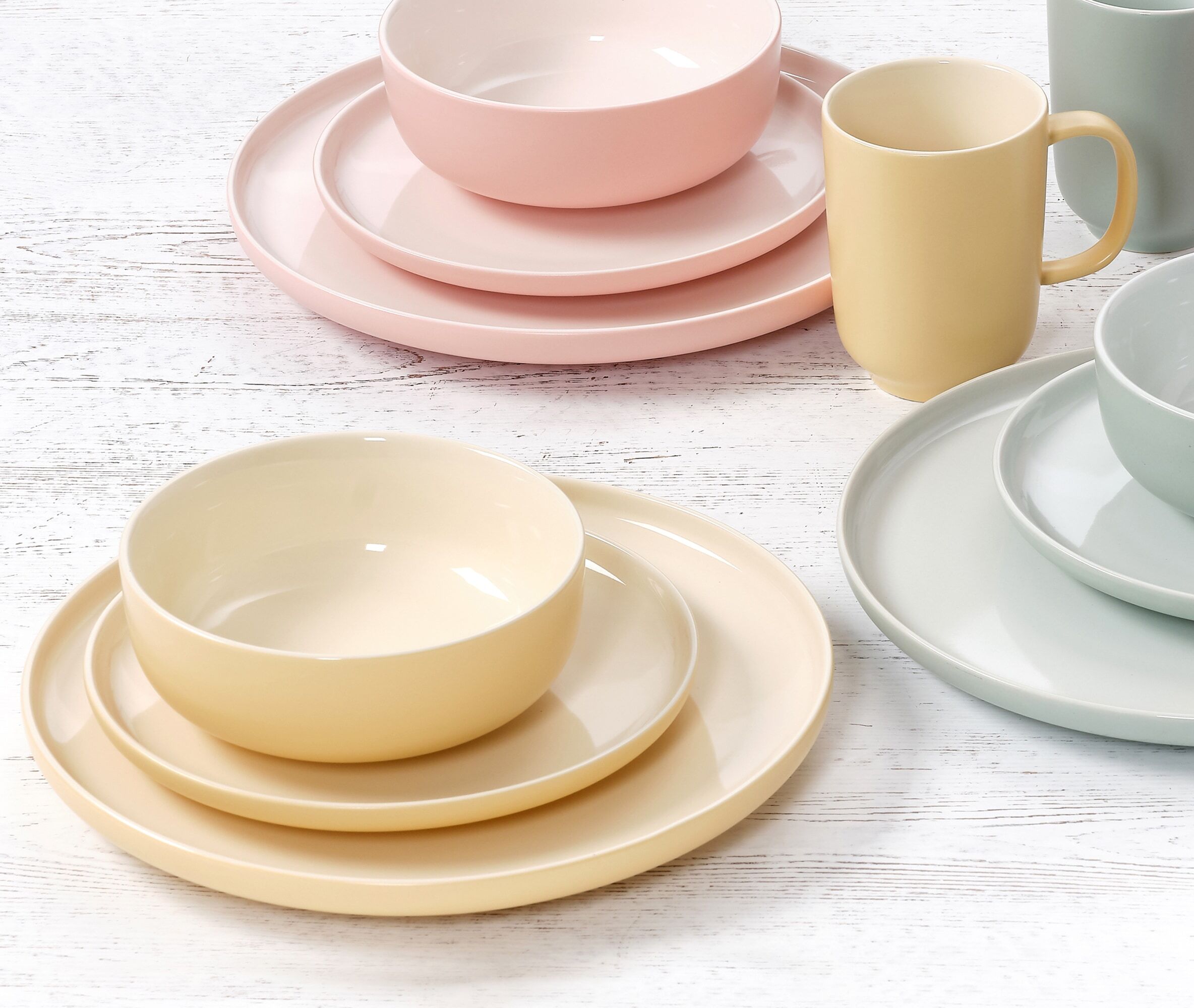 Kombiservice RITZENHOFF & BREKER "Geschirr-Set, Service Jasper", gelb, 16 Stk., Steinzeug, Geschirr-Sets, Kombiservice, im Scandic Style, 16 Teile, für 4 Personen gelb 16 Stk.