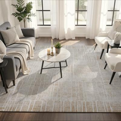 KALATY Elysian Sand Grid Weave Area Rug