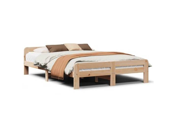 SDWEHBJ Massivholzbett ohne Matratze 150x200 cm, Kiefernholz, Natur, 203,5 x 154 x 53 cm, mit Lattenrost