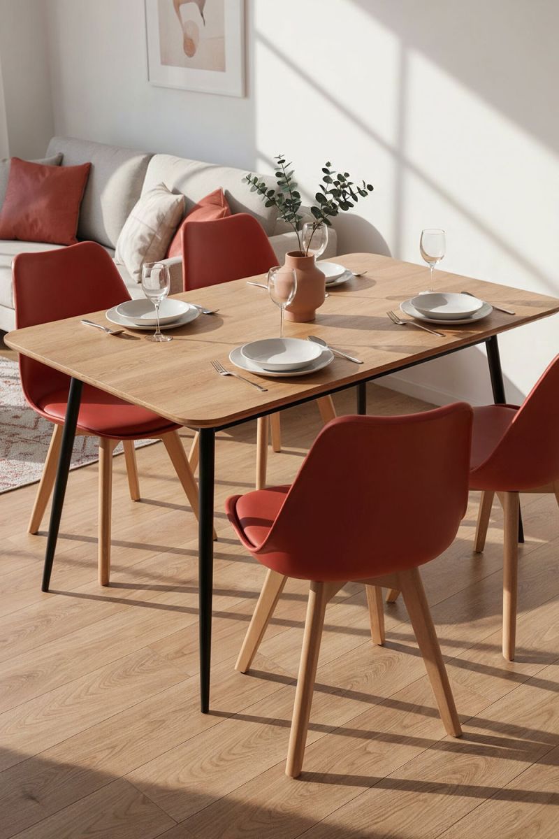 RegalosMiguel Pack 4 Sillas Synk Basic - Rojo Vino
