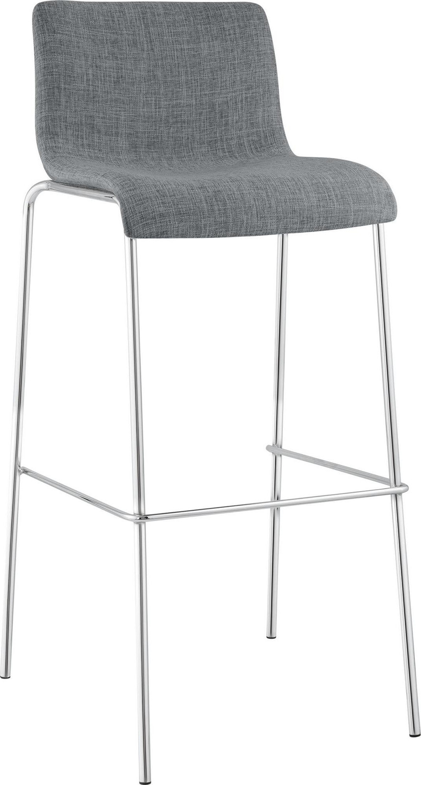 CLP Barstoel Hoover - Modern - Lichtgrijs - Met chromen metalen poten