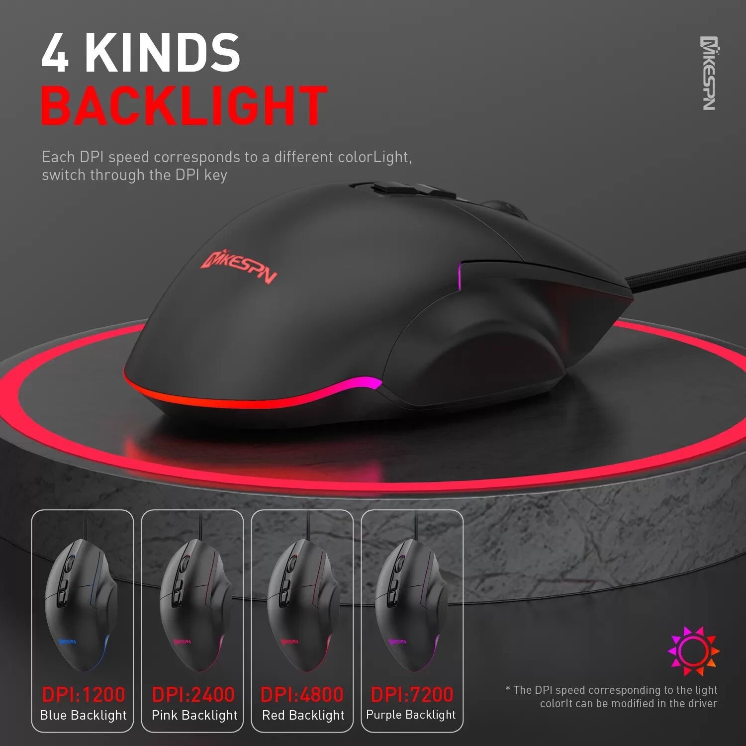 INF Souris Gaming Filaire RGB 7 Boutons - Haute Performance, DPI 7200