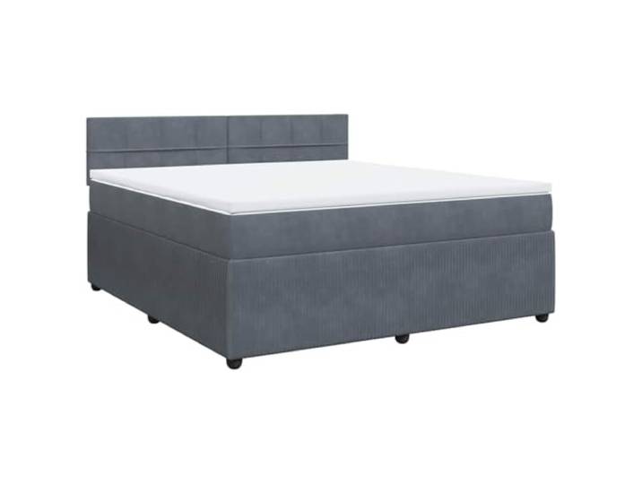 vidaXL Boxspringbett mit Matratze Dunkelgrau 180x200 cm Samt