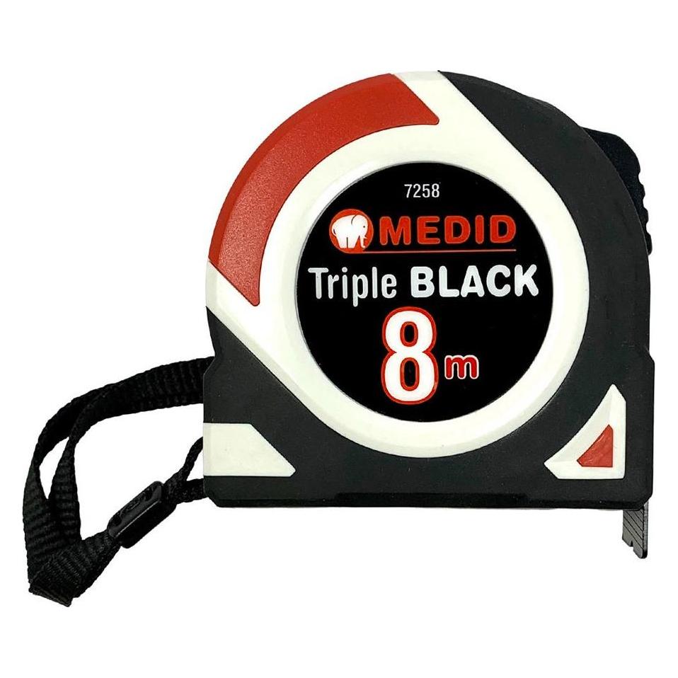 Medid Triple black bi-material tape measure 8 m x 25 mm (8 m) (70409610)