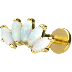 Titan Labret mit Innengewinde BOGEN + SYNTHETISCHE OPALE