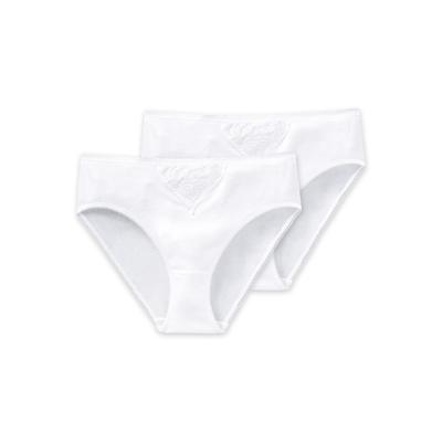 Slip SCHIESSER "Slip Cotton Essentials 2er Pack", Damen, Gr. XL, weiß, Obermaterial: 100% Baumwolle CO., Unterhosen Slip