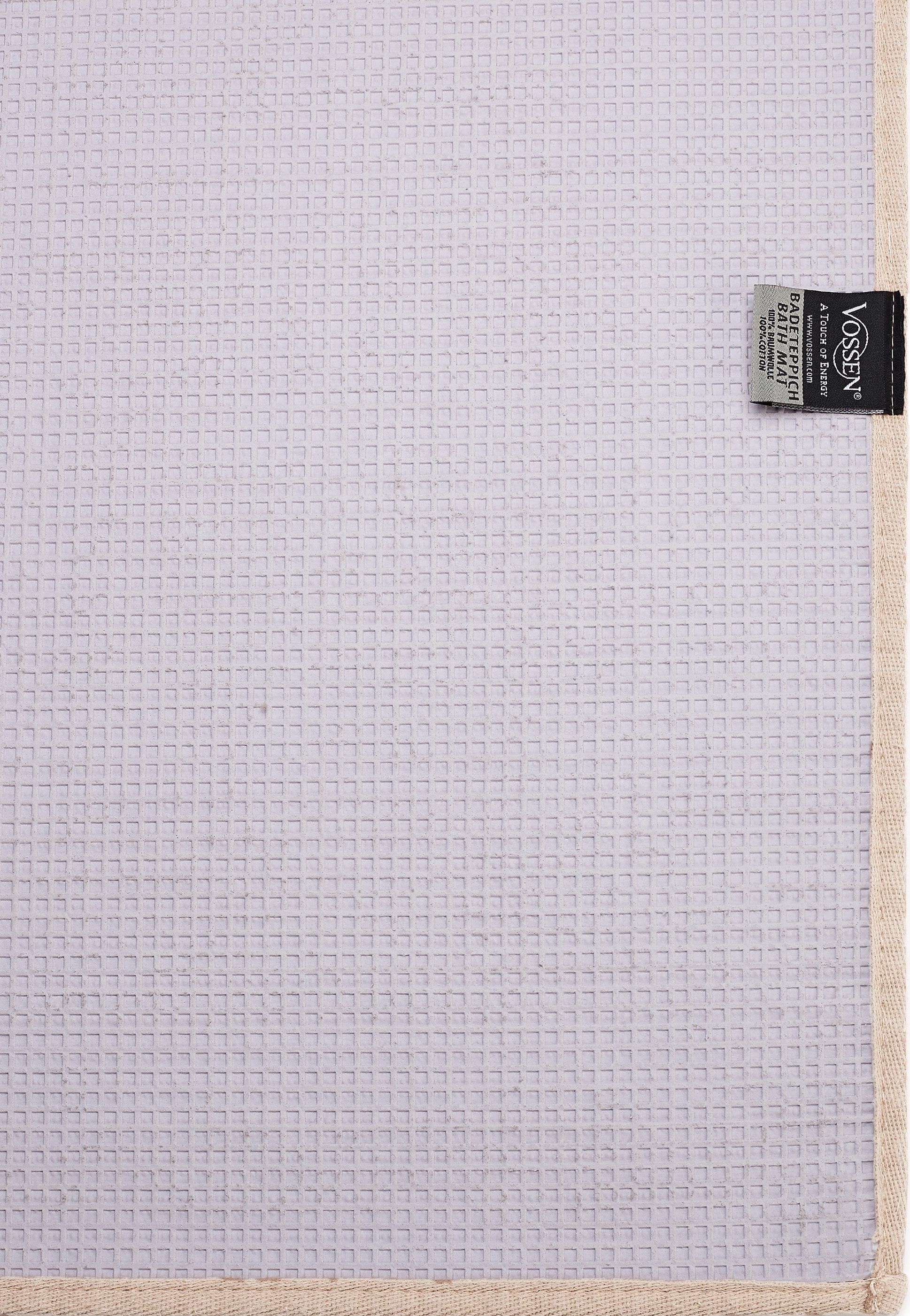 Badematte VOSSEN "Exclusive" Gr. 2, beige (tibet), H:20mm, Baumwolle, Badematten, Badematte, Badteppich, Uni-Farben, Karo Muster, Hoch-Tief Effekt, reine Baumwolle tibet rechteckig (55cm x 65cm )