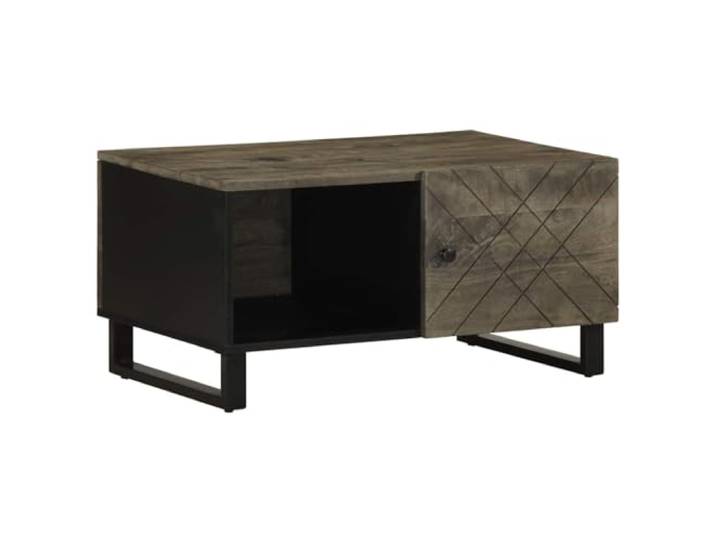 HEFZGDB Massivholz Couchtisch Mango Schwarz 80x50x40 cm mit Stauraum und Stabiler Tischplatte für Wohnzimmer