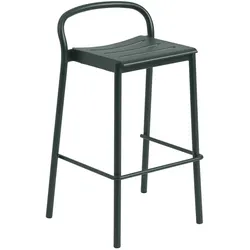 Muuto Linear Steel Barhocker, höhe 75 cm, dunkelgrün
