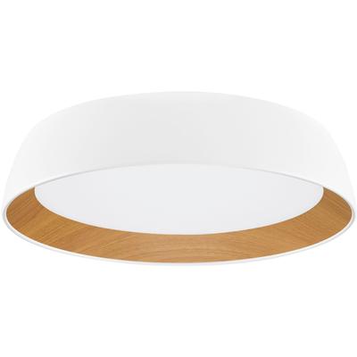 NOVA LUCE Deckenleuchte "SIGI", weiß (weiß, holz), 1, Ø 45cm H: 10cm, 1 Stk., Leuchten, Deckenleuchte
