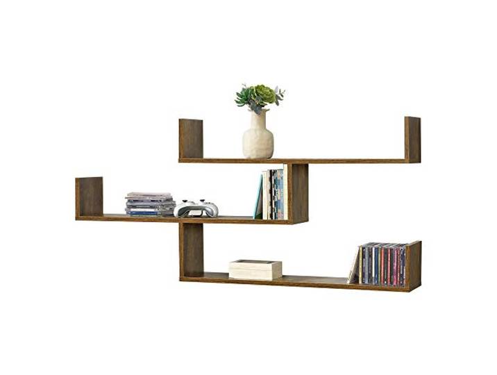 [en.casa] Wandregal Grimstad 119 x 18 x 55 cm Dunkler Holzton