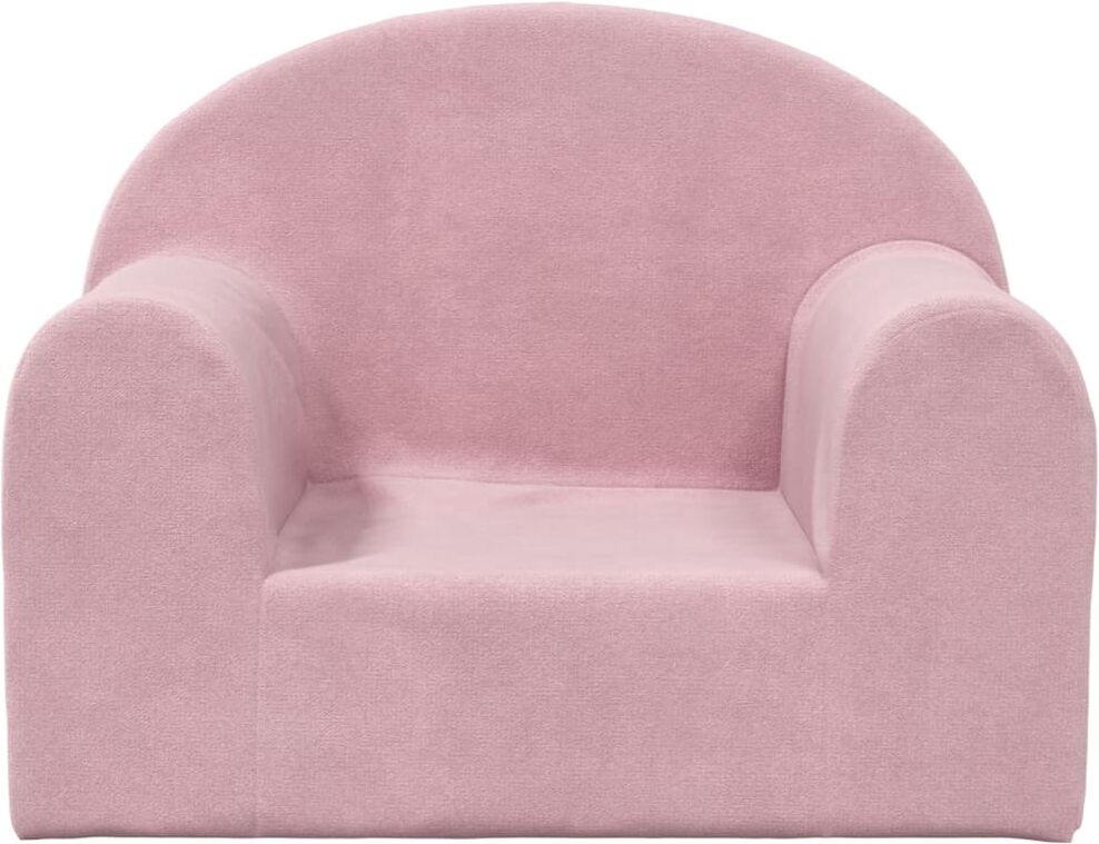 vidaXL Canapé pour enfants rose peluche douce