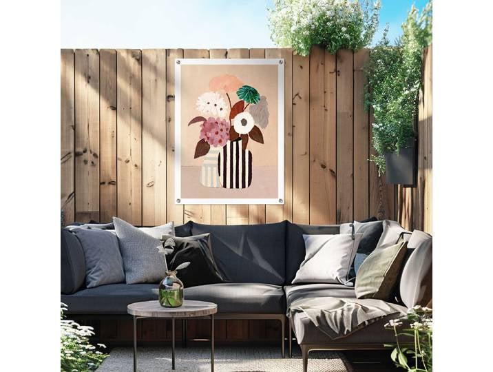 Outdoor-Poster Autumn Flowers Polyester Multicolor 60 x 80 x 0cm