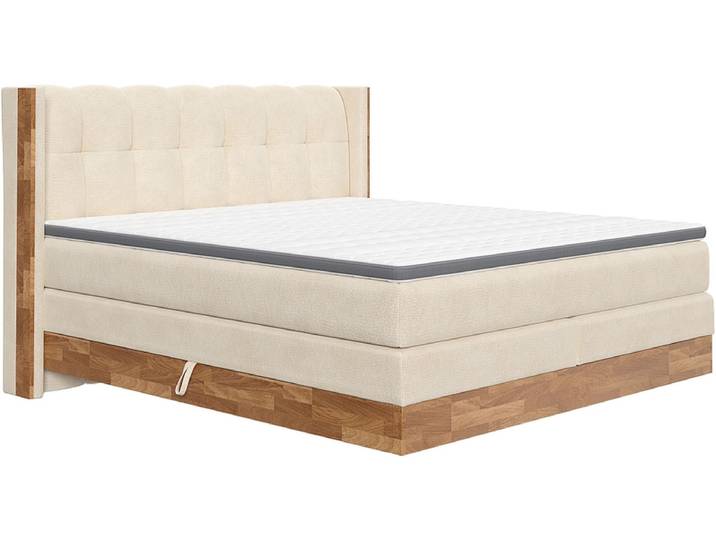 Boxspringbett MATTERHORN beige 180x200cm fest