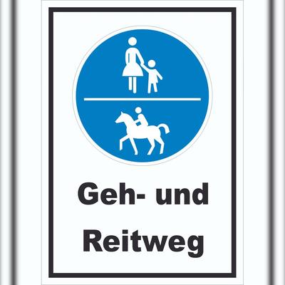 HB-Druck Schild Geh- und Reitweg A1 (594x841mm)