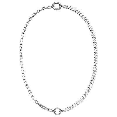 Kette ohne Anhänger JOBO "Split-Chain Statement", silber (silber 925), Halsketten, Damen, Silber 925 (Sterlingsilber), L: 45, 925 Silber 45 cm