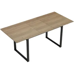 AUSZIEHBARER-ESSTISCH MDF Stahl Naturholz