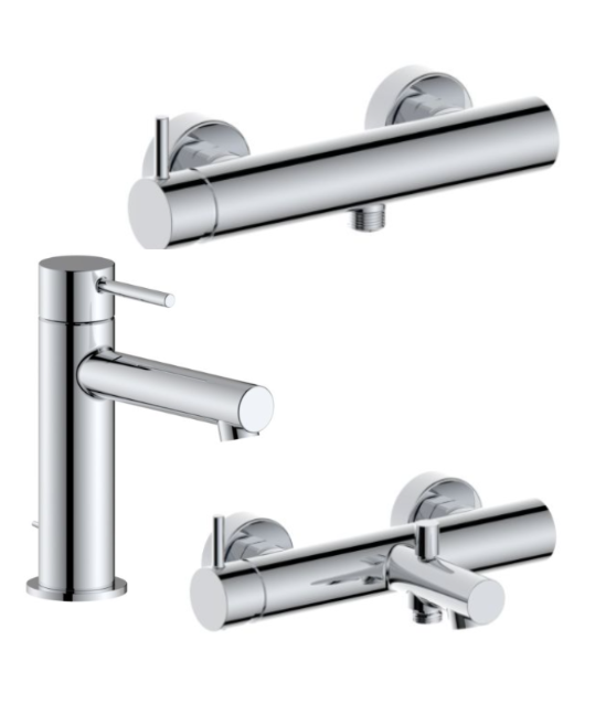 Herzbach SIRO Badarmaturen Set Waschtisch, Wanne, Dusche