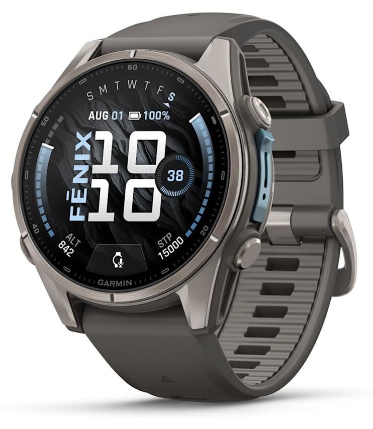Garmin fēnix 9 GPS Smartwatch met AMOLED Touchscreen, 64 GB, Grijs/Zilver