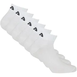 FILA Unisex Quarter Socken, 6er Pack - Kurzsocken, Training, Sport, Logo (2x 3 Paar) Weiß / 39-42