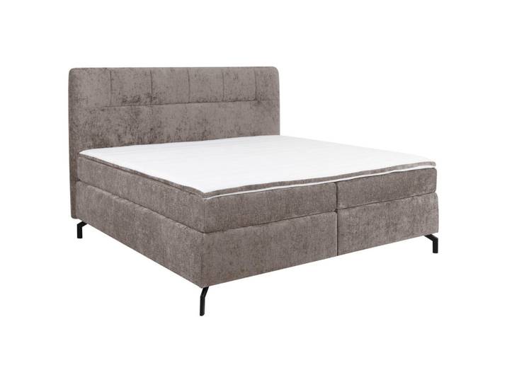 Esposa Boxspringbett, Hellbraun, Metall, H4, Höhe ca. 17 cm, 160x200 cm, Stoffauswahl, Topper durchgehend, Matratze in verschiedenen Härtegraden erhältlich, Schlafzimmer, Betten, Doppelbetten